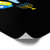 Hanukkah Dreidel Matching Family Party Pajama Ppy ポスター (角)