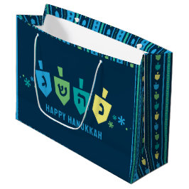 Hanukkah Dreidel Party Gift Bag ラージペーパーバッグ