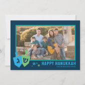 Hanukkah Dreidel Party Personalized Greeting Card シーズンカード (正面)