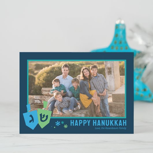 Hanukkah Dreidel Party Personalized Greeting Card シーズンカード