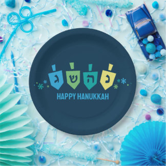 Hanukkah Dreidel Party Plates ペーパープレート