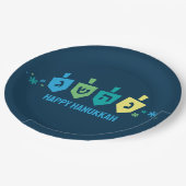 Hanukkah Dreidel Party Plates ペーパープレート (アングル)