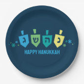 Hanukkah Dreidel Party Plates ペーパープレート (正面)
