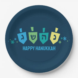 Hanukkah Dreidel Party Plates ペーパープレート
