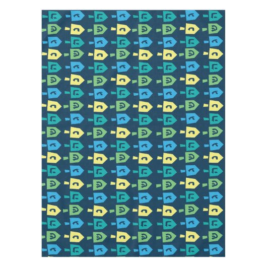 Hanukkah Dreidel Party Tablecloth テーブルクロス (正面)