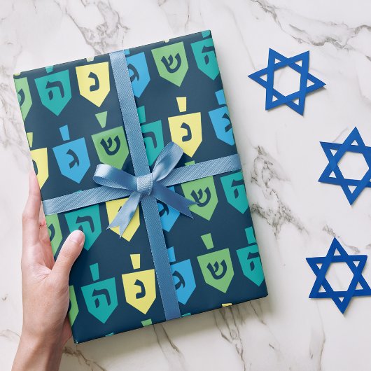 Hanukkah Dreidel Party Wrapping Paper ラッピングペーパー