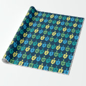 Hanukkah Dreidel Party Wrapping Paper ラッピングペーパー (アンロールド)