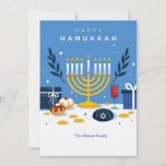 Hanukkah Elementsグリーティングカード シーズンカード<br><div class="desc">このフェスティバルハヌカーのグリーティングカードで全員に休日の挨拶を送る。（Freepikによる画像）。このカードはカスタマイズ文言、フォント、フォントの色と簡単である。あなたは何を探してるのか？当社のすべての製品はカスタム、追加料金なしでニーズを満たすように設計できる。単に連絡askcottonlamb@gmail.comで私たち。お客様の要求に応じて利用可能な製品を追加料金なしで調整する。</div>
