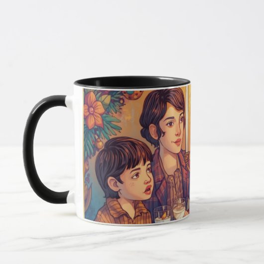 Hanukkah Family Meal Mug マグカップ (左)