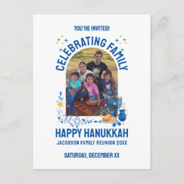 HANUKKAH FAMILY REUNION Customizable Photo  ポストカード