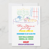 Hanukkah Feastable of Light White 招待状 (正面)