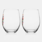 Hanukkah Festival Of Lights  ステムなしワイングラス (左)