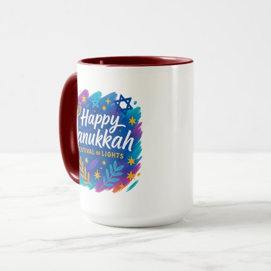 Hanukkah Festival of Lights Art – Combo Mug マグカップ (正面左)