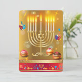 Hanukkah Festival of Lights Beautiful Jewish シーズンカード (スタンド正面)