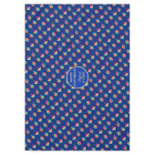 Hanukkah Festival Party dreidels blue pattern toys テーブルクロス (正面)