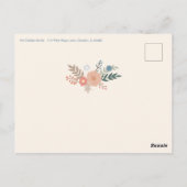 Hanukkah Florals Hand-draw CUSTOM Party Invitation ポストカード (裏面)