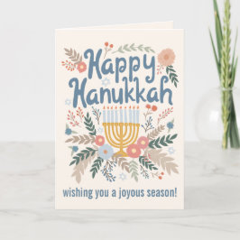 Hanukkah FLorals Hand-drawn Art CUSTOM  シーズンカード