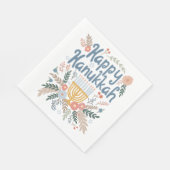 Hanukkah FLorals Hand-drawn Art CUSTOM スタンダードランチョンナプキン (角)