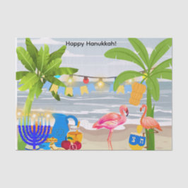 Hanukkah– Flowers with Menorah, beach, tropical 薄葉紙