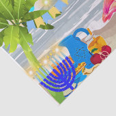 Hanukkah– Flowers with Menorah, beach, tropical 薄葉紙 (詳細)