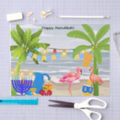 Hanukkah– Flowers with Menorah, beach, tropical 薄葉紙 (クラフト)