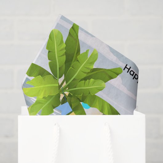 Hanukkah– Flowers with Menorah, beach, tropical 薄葉紙 (ギフトバッグ)