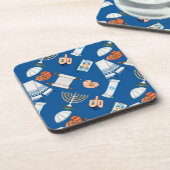 Hanukkah Fun Cork-Backed Coasters コースター (左側)
