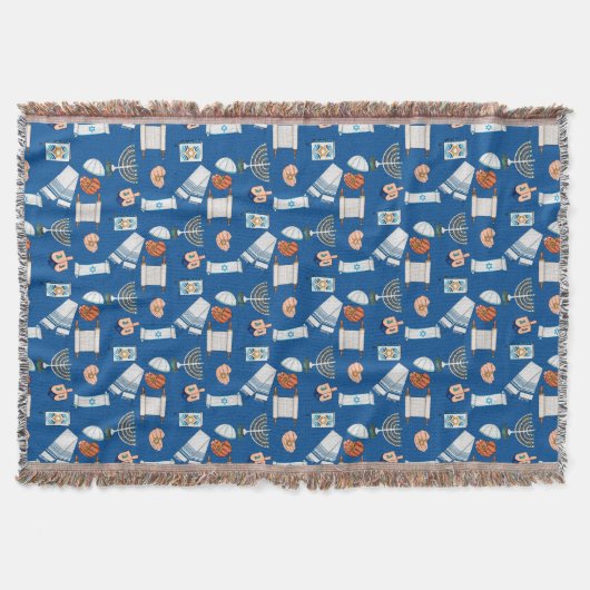 Hanukkah Fun Throw スローブランケット (正面)