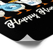 Hanukkah Goose Happy Hanukkah Menorah Dreidel Jewi ポスター (角)