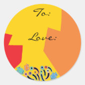 Hanukkah Happy カラフル Artスタンプ(1 1/2"/3") ラウンドシール (正面)