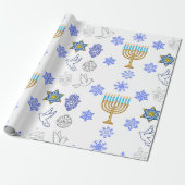 Hanukkah Icons Wrapping Paper | Menorah  ラッピングペーパー (アンロールド)