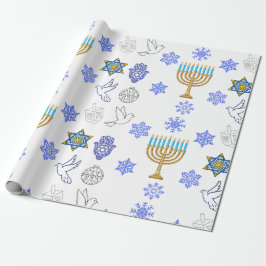 Hanukkah Icons Wrapping Paper | Menorah  ラッピングペーパー
