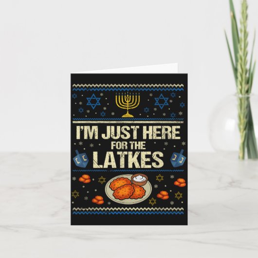Hanukkah Im Just Here For The Latkes Chanukah Hanu カード (正面)