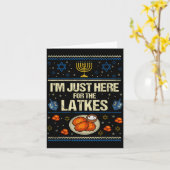 Hanukkah Im Just Here For The Latkes Chanukah Hanu カード (黄色い花)