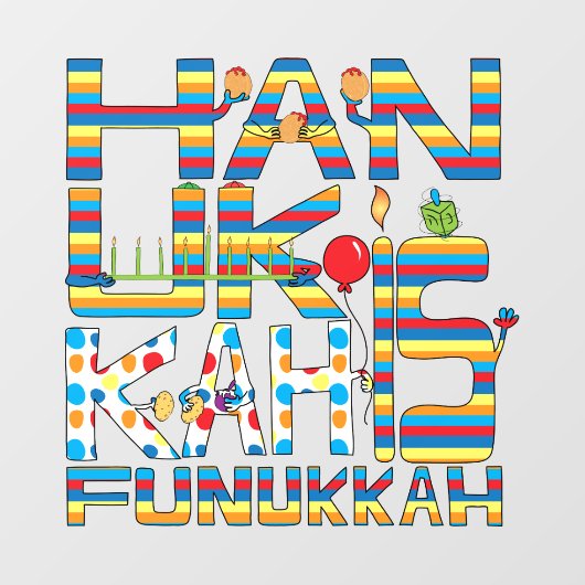 Hanukkah is Funukkah Window Stick ウィンドウサイン (シート)