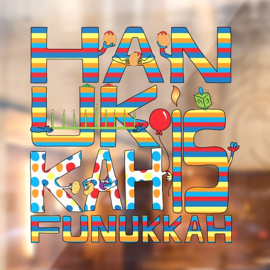 Hanukkah is Funukkah Window Stick ウィンドウサイン (シート2)