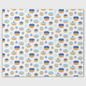 Hanukkah Jelly Donut Star of David Wrapping Paper ラッピングペーパー (フラット)