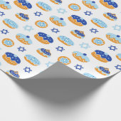 Hanukkah Jelly Donut Star of David Wrapping Paper ラッピングペーパー (角)