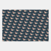 Hanukkah Jewish Bat Mitzvah Florals Hand-drawn Set ラッピングペーパーシート (正面)