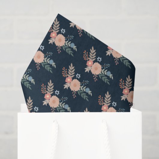 Hanukkah Jewish Bat Mitzvah Florals Hand-drawn Set 薄葉紙 (ギフトバッグ)