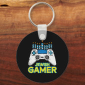 Hanukkah Jewish Gamer Chanukah Video Game Men Boys キーホルダー (正面)