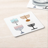Hanukkah Judaism Jew Religion スクエアペーパーコースター (アングル)