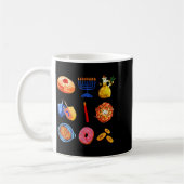 Hanukkah Latke Menorah Dreidel Donut Chanukah Jewi コーヒーマグカップ (左)