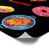 Hanukkah Latke Menorah Dreidel Donut Chanukah Jewi ポスター (角)