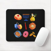 Hanukkah Latke Menorah Dreidel Donut Chanukah Jewi マウスパッド (マウス)