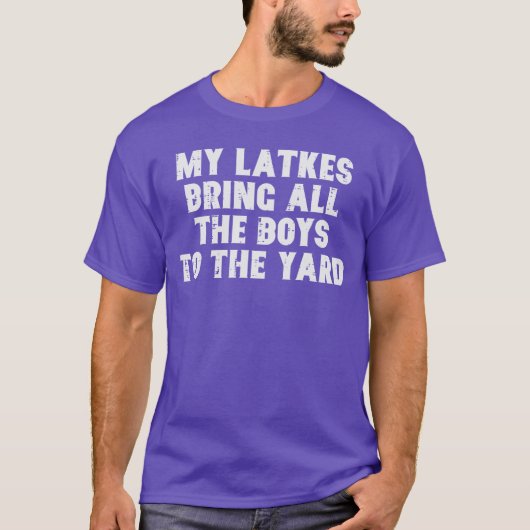 Hanukkah Latkes Bring All Boyso Yard Chanukah Men  Tシャツ (正面)
