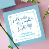Hanukkah Latkes Laughter Light Hand Drawn Doodles スクエアシール