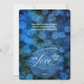 Hanukkah Light and Love with Name and Photo シーズンカード (裏面)