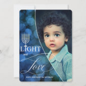 Hanukkah Light and Love with Name and Photo シーズンカード (正面)