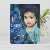 Hanukkah Light and Love with Name and Photo シーズンカード (スタンド正面)